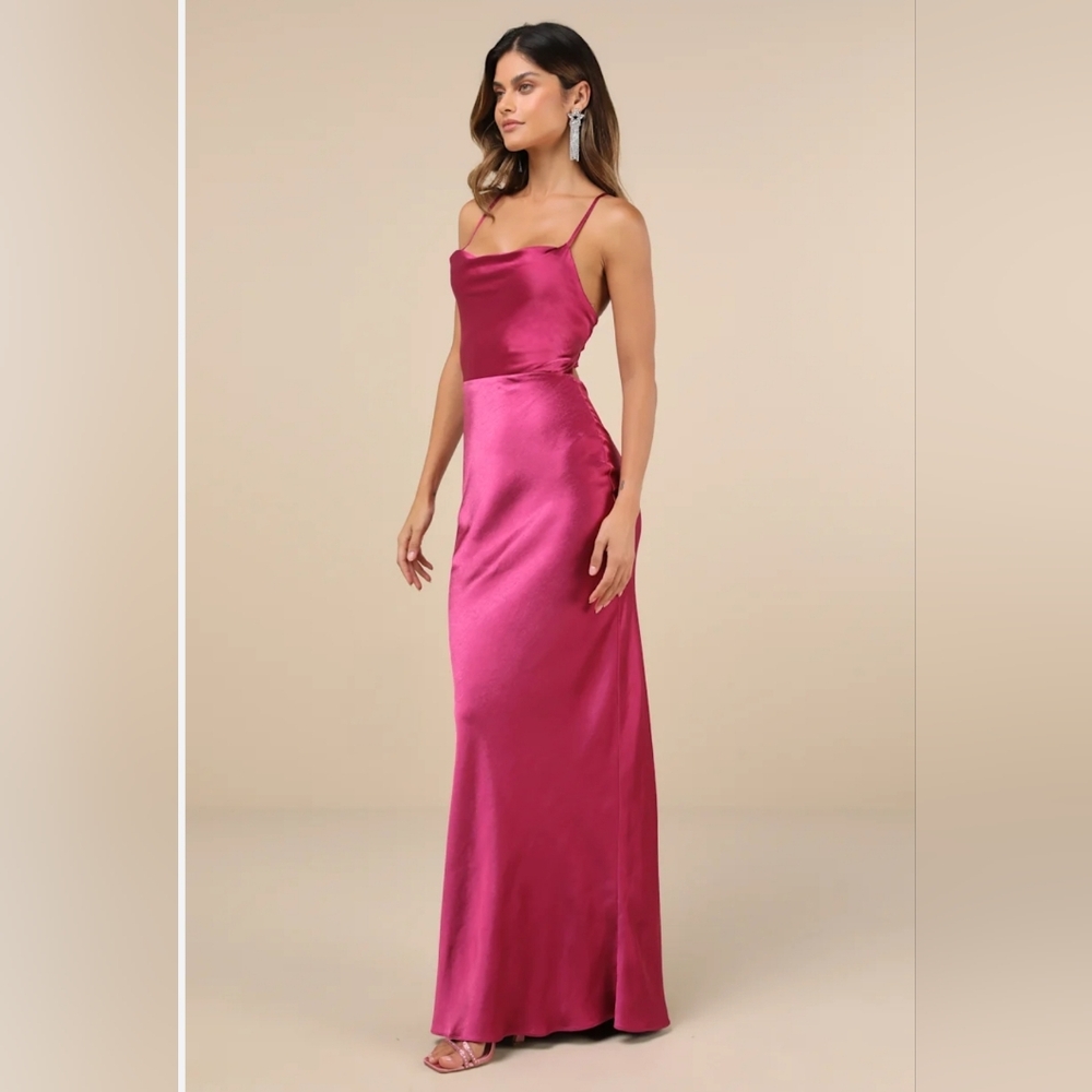Pink Saten shiny Barbie Dress with open back.